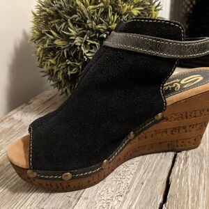 SBICCA - Brand New! Suede Wedge Sandal with Stud Trim